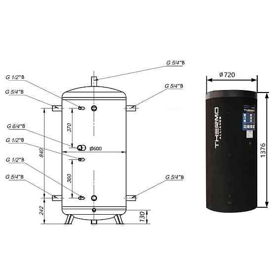 Теплоакумулятор Thermo Alliance TA-TAM-00 350 з ізоляцією 60 мм Київ