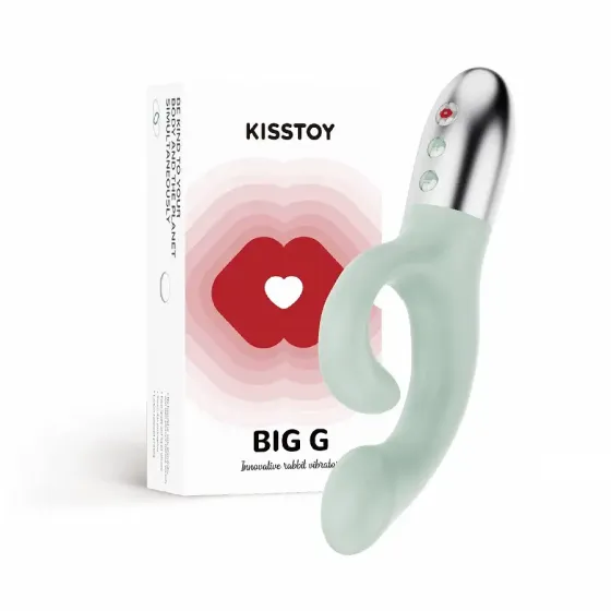 Вібратор-кролик для точки G KISTOY Big G Green, вигнутий відросток, автоматичний підігрів Львів