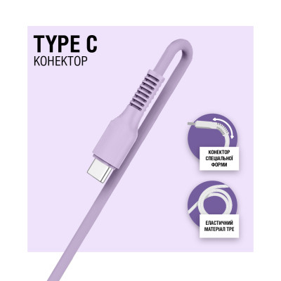 Дата кабель USB 2.0 AM to Lightning 1.2m AL-CBCOLOR-L1PP Purple ACCLAB (1283126518218) Вінниця - фото 3