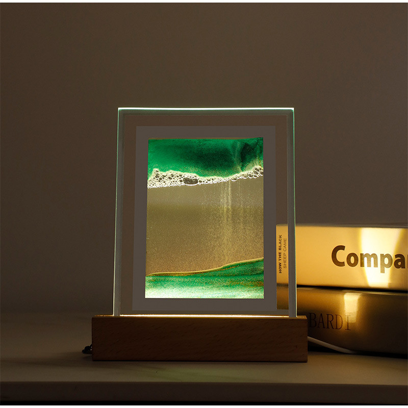 Песочная картина 22х21,5см, Рамка с кварцевым песком БОЛЬШАЯ, ночник, декор интерьера ЗЕЛЕНАЯ Кременчуг - изображение 2