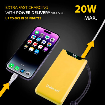 Батарея универсальная Intenso F10000 10000mAh QC/3.0 yellow (7332039) Винница - изображение 2