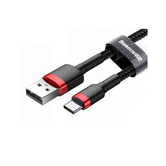Кабель Baseus Cafule Cable USB For Type-C 3A 2m Red+Black Київ