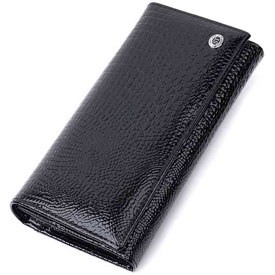 Женский кошелек из натуральной лакированной кожи ST Leather 22679 Черный Киев