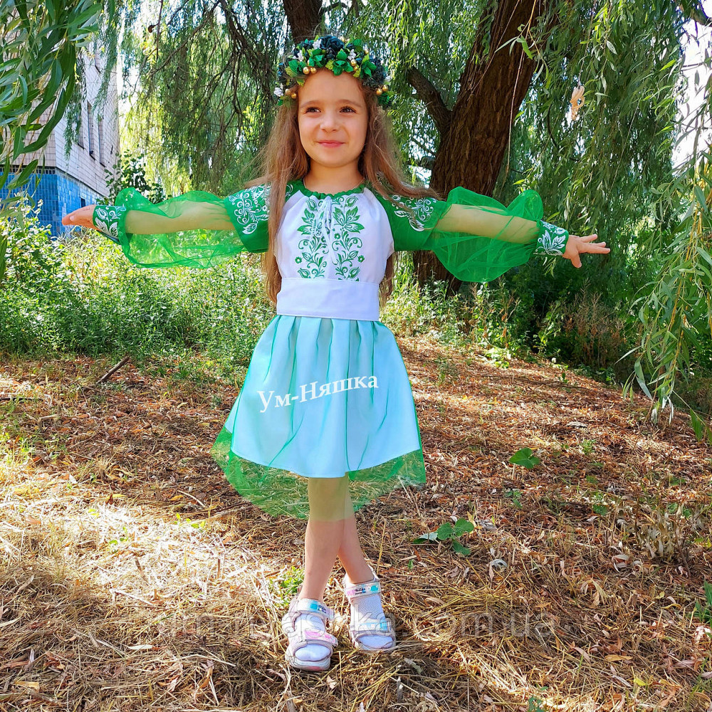 Вишиванка сукня зелена Казка Мавка Кривий Ріг - фото 4