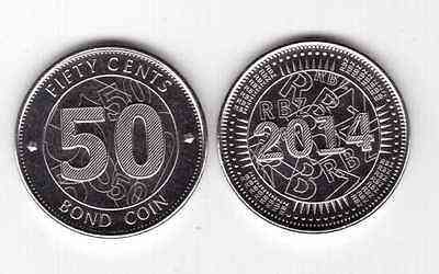 Zimbabwe Зимбабве - 50 Cents 2014 UNC Полтава