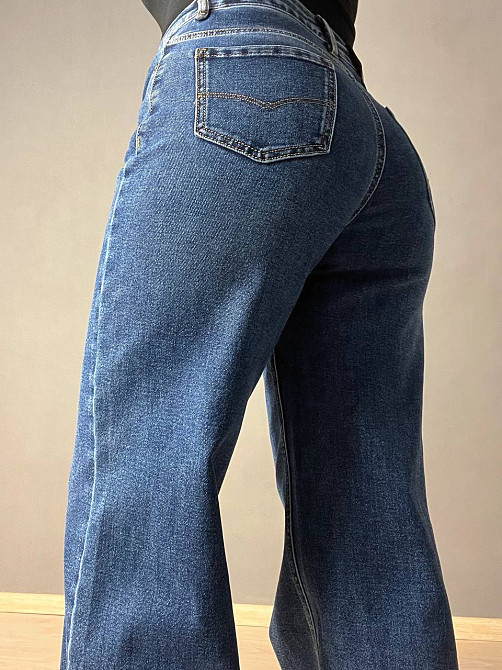 Джинсы женские Dragon 8092 palazzo jeans палаццо ровные от бедра стрейчевые синие, синий, 29, 29, 80 Одесса - изображение 4