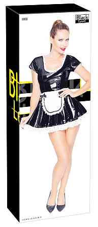 Костюм горничной Black Level Vinyl Maid's Dress из винила, черно-белый, M Sex Aura Киев