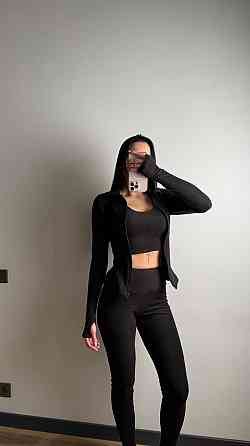 Женский термо костюм тройка: кофта топ и лосины трикотаж пума Черный, 44/46 Одесса