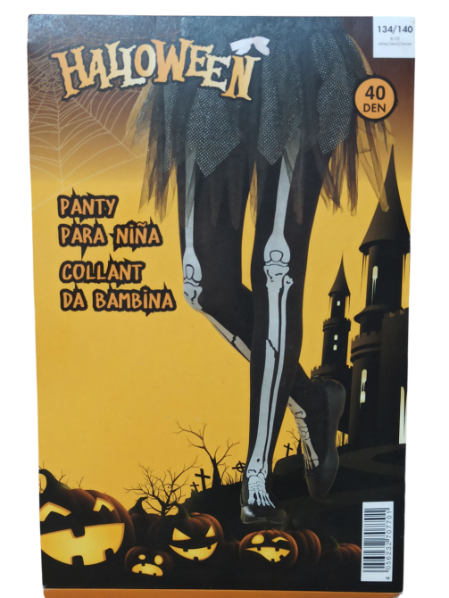 Детские колготы скелет для Хэллоуина 40 den 134-140 на 8-10 лет Италия черный Киев - изображение 3