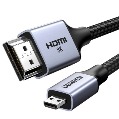 Кабель мультимедийный HDMI M to HDMI micro M 2.0m V2.1 8K60Hz HD164 black Ugreen (15517) Винница - изображение 1