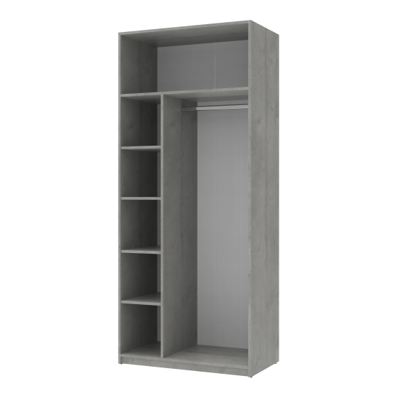 Шафа розпашна для одягу Doros Кен 90х52х210 см Білий/Бетон (DRS-011187) Львів