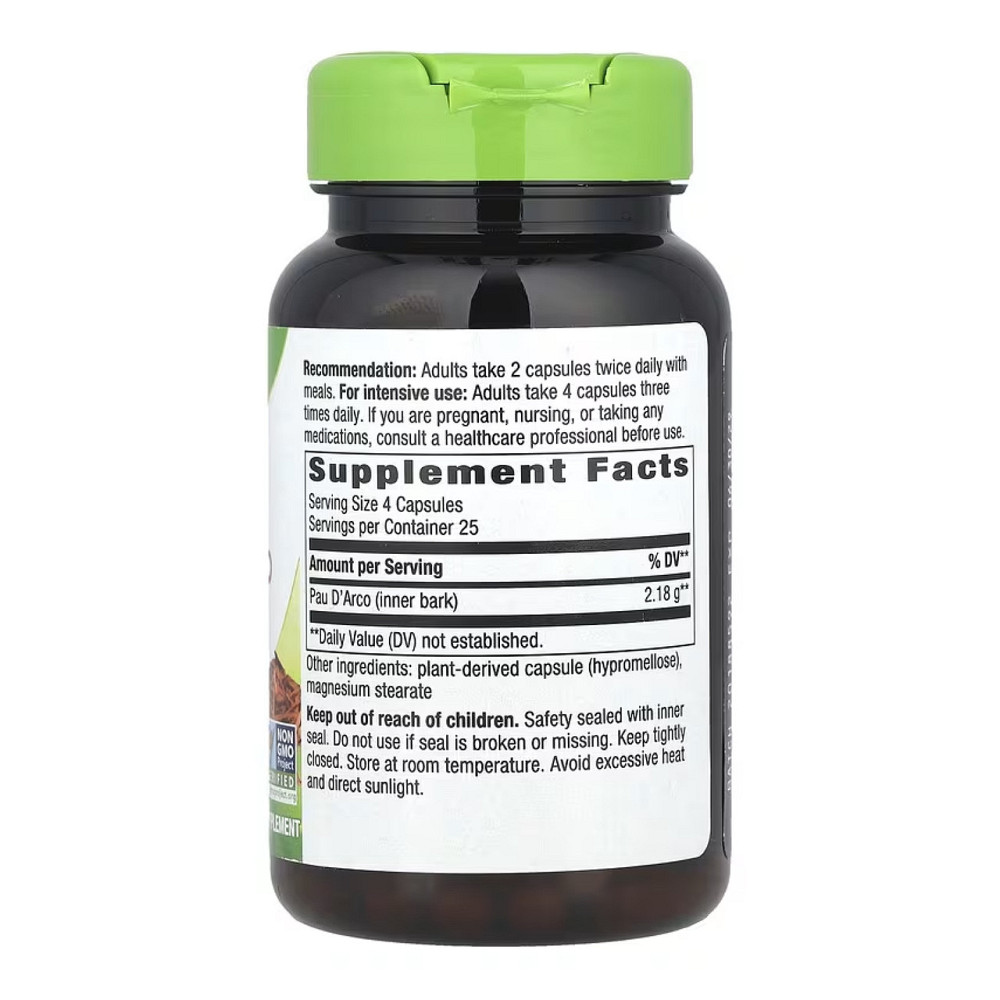 Пау Дарко Natures Way Pau D'Arco Inner Bark 100 росл капс Київ - фото 2