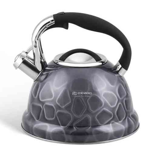 Чайник зі свистком з важким дном, Стильний чайник з нержавіючої сталі зі свистком UM-83 Львів