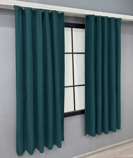 Комплект коротких штор VR-Textil Микровелюр Petek № 1506ш Лазурный 140х170 см 2 шт (35-0359) Киев - изображение 3