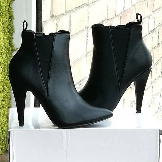 Жіночі Черевики Чорні на Каблуку Шкіряні Модельні Ботильйони Напівчоботи (розміри: 36,37,38,39,40) - 60 Дніпро - фото 2