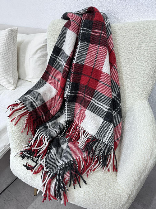 Vladi Плед Vladi 170x210 см вовняний 70% червоно-чорний Нова Зеландія 02/NOAH Коломия - фото 6