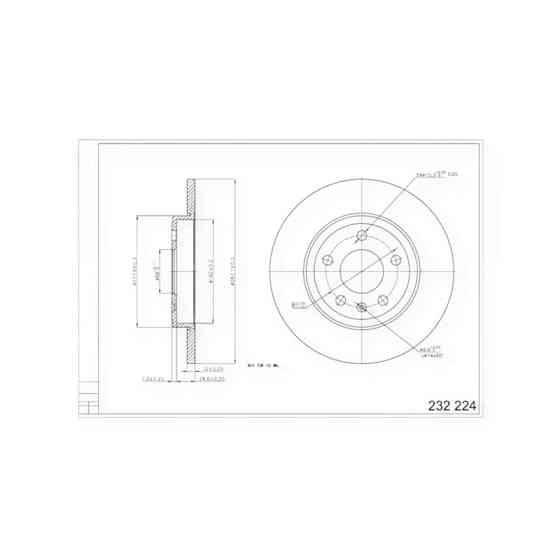 Диск Audi A4 B7 задний (d288x12mm) тормозной Мукачево