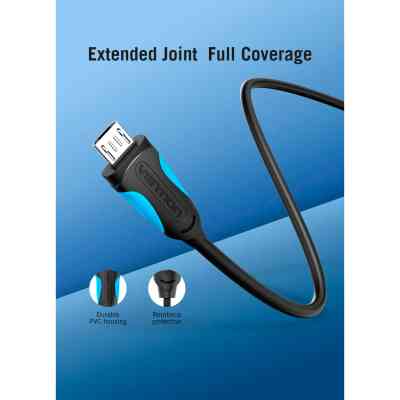 Дата кабель USB 2.0 AM to Micro 5P 0.5m Black Vention (VAS-A08-B050) Вінниця