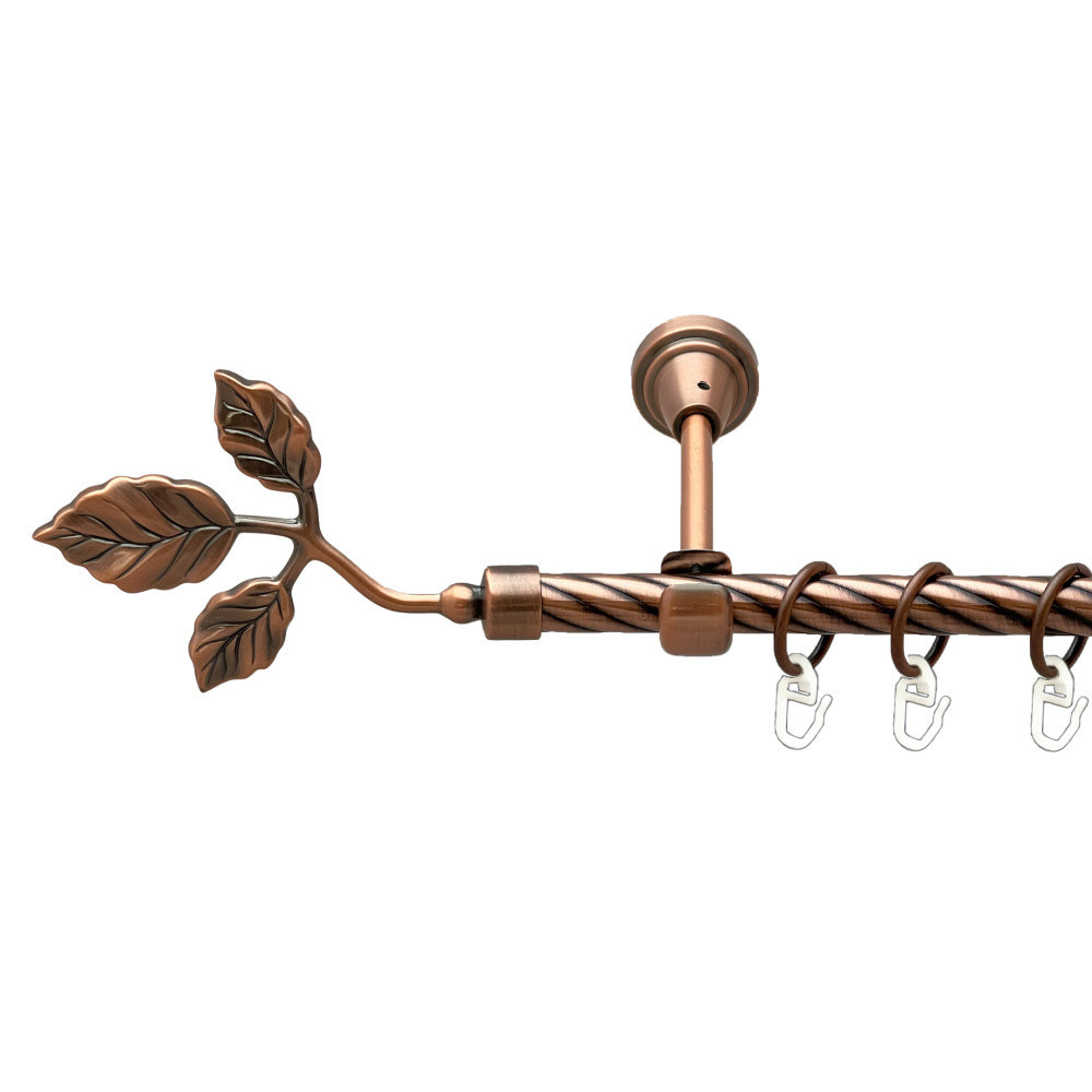 Карниз Orvit Тоскана металевий однорядний відкритий скручена труба кільце металеве Мідь 16 мм 160 см (00-00025228) Львів - фото 1