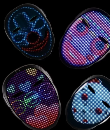 Маска інтерактивна Cyber Face з LED-екраном для вечірки та свята Вінниця