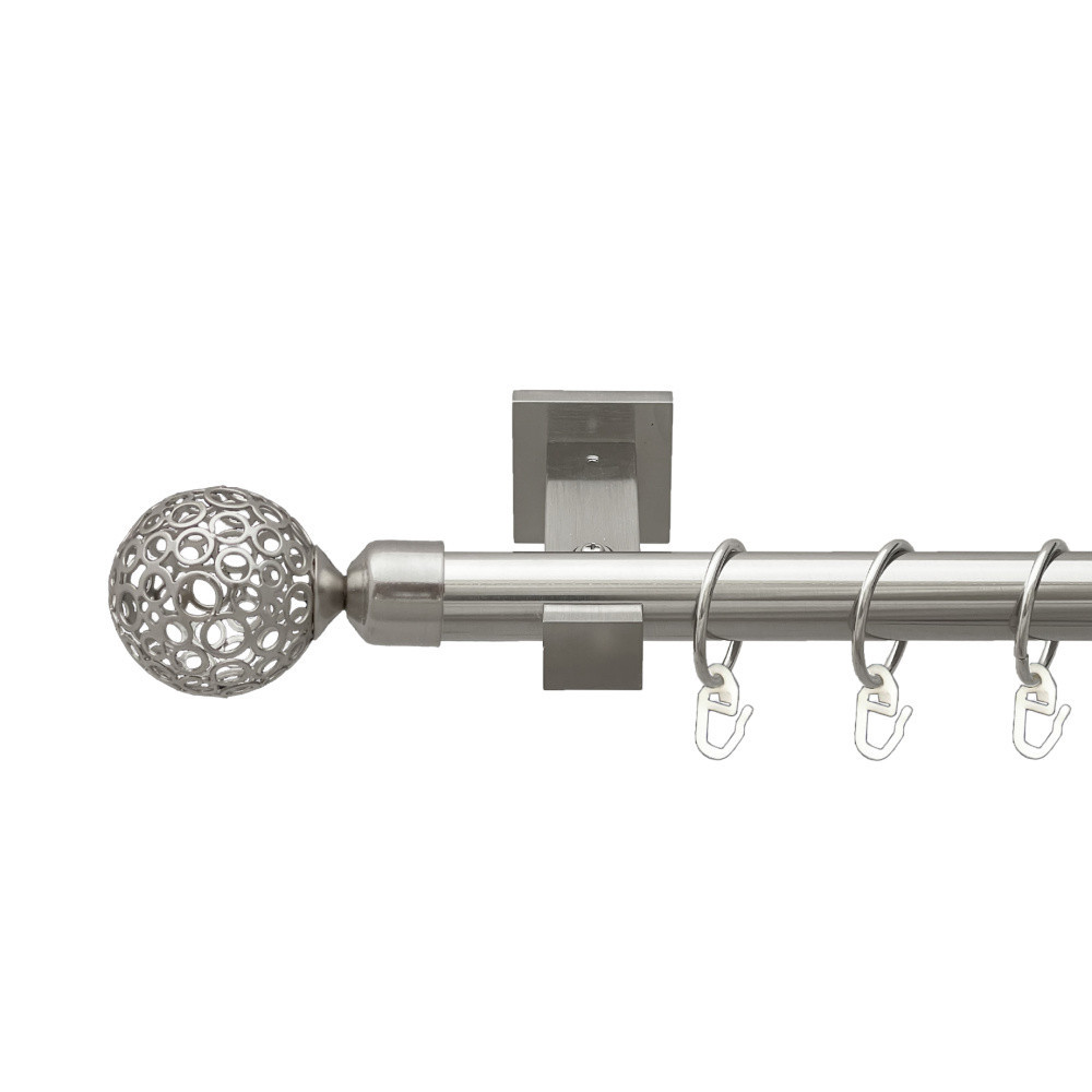 Карниз Orvit Савона металевий однорядний техно гладка труба кільце металеве Нержавіюча Сталь 25 мм 200 см Львов - изображение 1