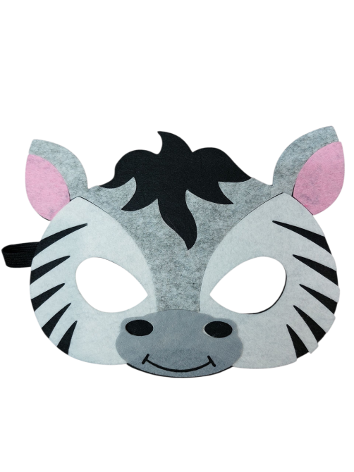 Дитяча маска Зебра для дитячого свята з фетру one size різнобарвний Київ - фото 1