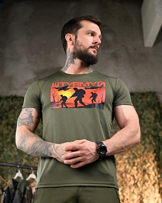 Тактична потовідвідна Футболка Штурмуй олива ПП7896 Одеса - фото 8