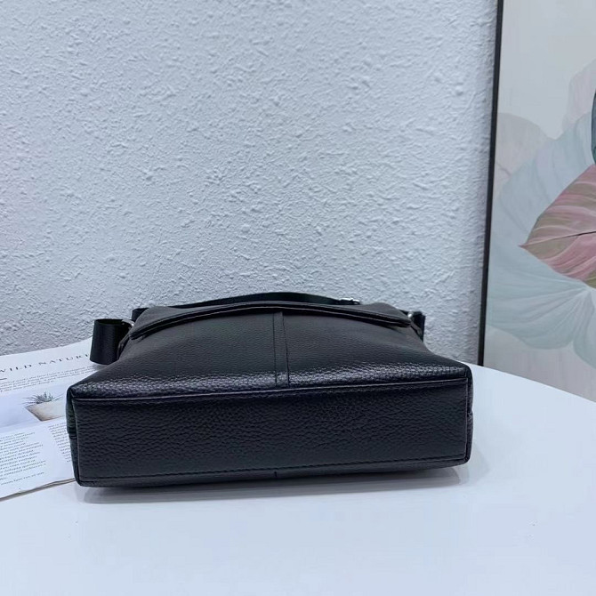 Кожаная мужская сумка через плечо мягкая черная Tiding Bag 12977 Киев - изображение 6