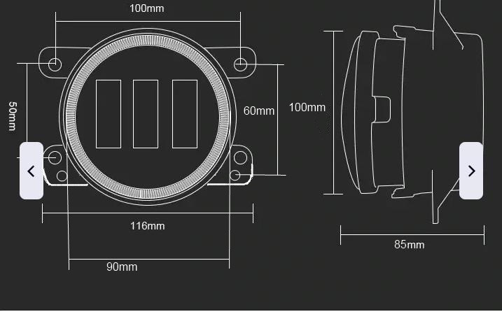 Протитуманні фари LED Dodge Jeep Chrysler 4 дюйми 100мм Харків - фото 4