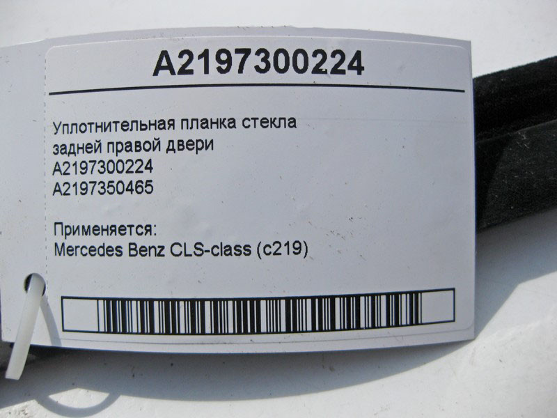 Mercedes-Benz  A2197300224 Ущільнювальна планка скла задніх правих дверей CLS C219 Одеса - фото 3