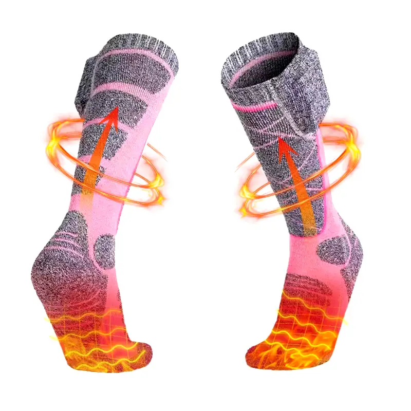 Шкарпетки з підігрівом ZBHSWZ02 з блоком живлення 4000mAh 38-44р. (Сірий з рожевим) Вінниця - фото 1