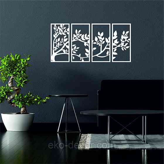 Декоративне настінне Панно «Весна», Декор на стіну 70*145 см, Білий Київ