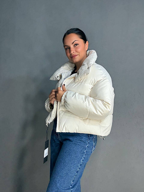 Куртка жіноча Lady Yep 10043 коротка на блискавці з коміром біла, білий, 44 Київ - фото 5