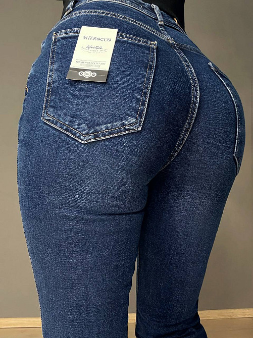 Джинси жіночі Sherocco 7034 кльош від коліна висока посадка стрейчеві сині, синій, 30, 30, 77 см, 105 см Київ - фото 7