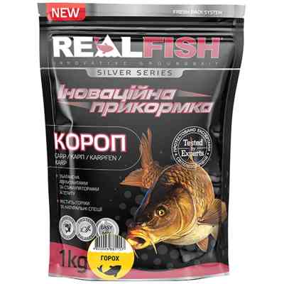 Прикормка Real Fish Silver Series Короп Горох 1kg (809.00.24) Вінниця