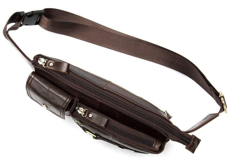 Поясна cумка чоловіча Коричнева (Vintage) Київ - фото 3