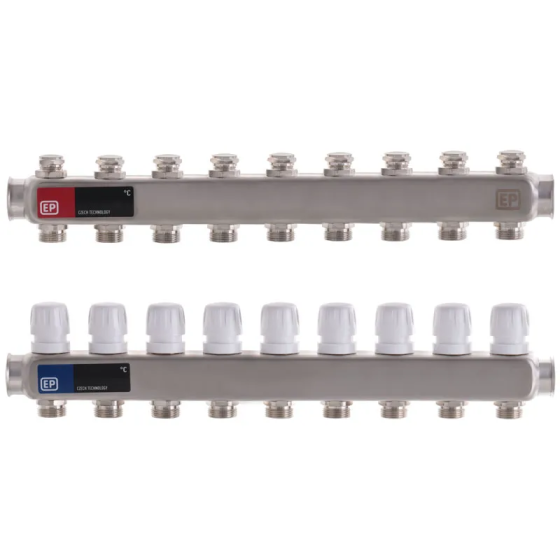 Колекторний блок з термостат. клапанами Europroduct EP.S1100-09 1"x9 (EP4996) Київ
