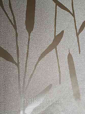 Шпалери вінілові на флізеліні Marburg 0.53х10 Giulia листя гілки очерет срібні на світло-сірому однотоні Київ