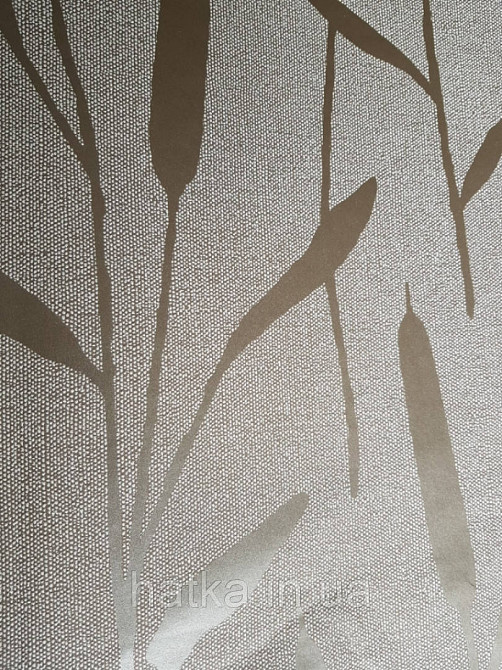 Шпалери вінілові на флізеліні Marburg 0.53х10 Giulia листя гілки очерет срібні на світло-сірому однотоні Київ - фото 2
