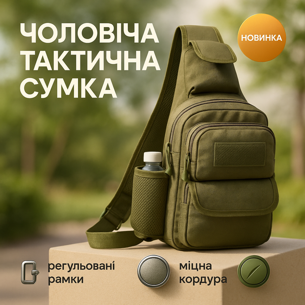 Сумка для повседневной жизни, Практичная сумка-мессенджер, Мужская плечевая сумка слинг OP-89 Львов - изображение 19