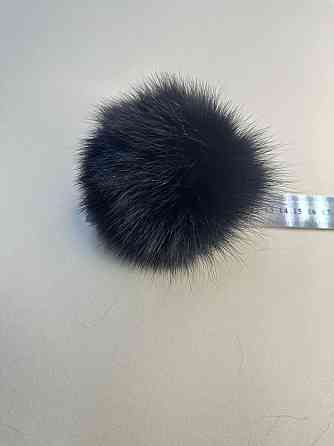 Помпони з натурального хутра песця на шапку 10-12см Чорний Харків