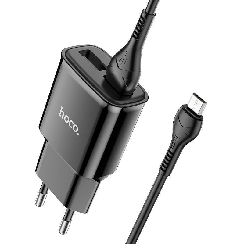 Мережевий зарядний пристрій HOCO C88A Star dual port charger set, колір чорний 6931474749529 Одеса - фото 1
