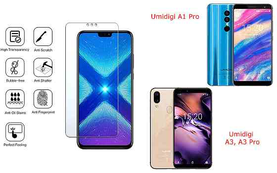 Захисне скло NeoGlass для Umidigi A1 Pro, A3, A3 Pro – надпрозоре та стійке Київ