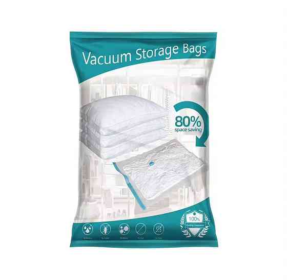 Вакуумные пакеты для одежды багажа, многоразовые мешки вакуумные для хранения вещей прозрачные, набор 5 шт Каменец-Подольский