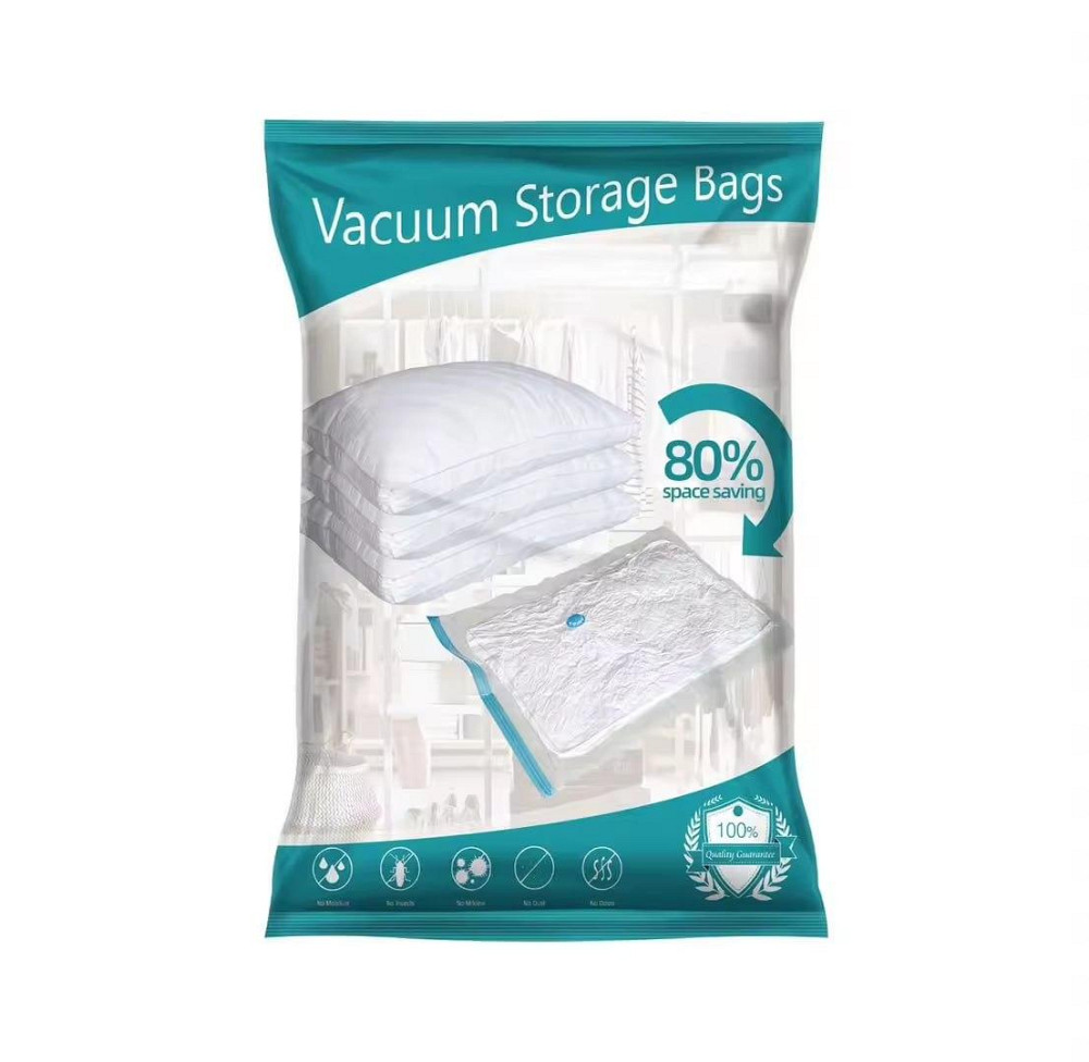 Вакуумні пакети для одягу багажу, багаторазові мішки вакуумні для зберігання речей прозорі, набір 5 шт Кам'янець-Подільський - фото 2