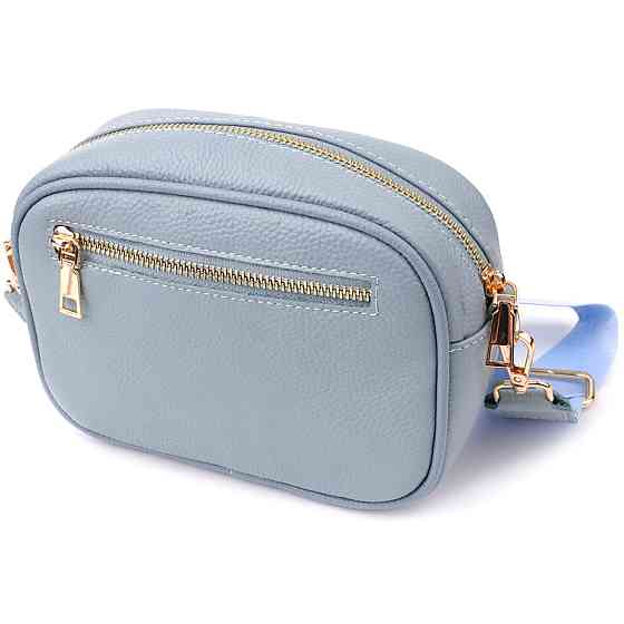 Сумка жіноча на кожен день з натуральної шкіри Сіро-блакитний (Vintage) Київ