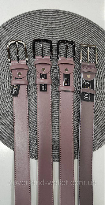 Красивий пудровий жіночий ремінь із натуральної шкіри 35мм PS Leather Київ - фото 4