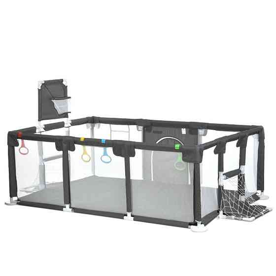 Дитячий манеж MR 1338-G, сірий, з баскетбольним кільцем Вінниця