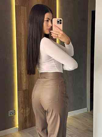 Жіночі стильні штани з екошкіри на високій посадці Шоколадний, 46/48 Одеса