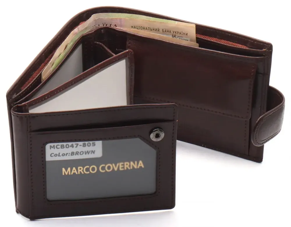 Портмоне Marco Coverna з відділенням для документів і монетницею (з натуральної шкіри) Коричневий Київ - фото 17